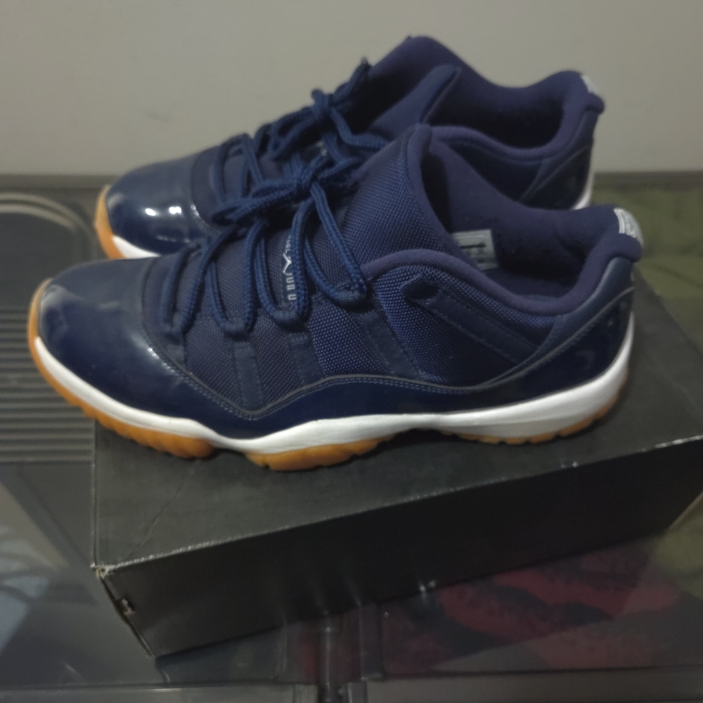 Jordan 11 Low Navy Blue with Gum Sole